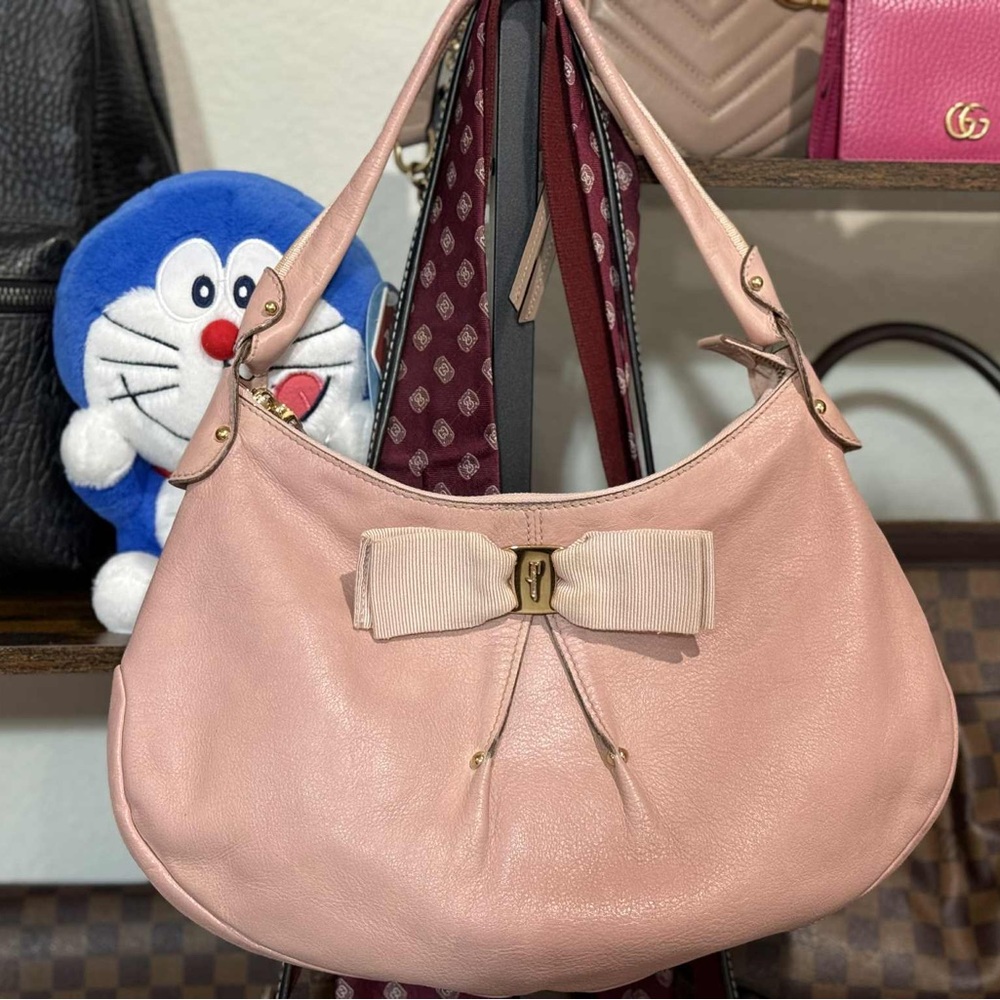 Salvatore Ferragamo Pink Bow Accent Women's Bag
